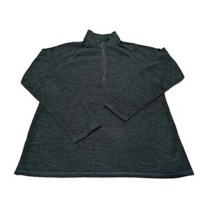 Eddie Bauer Womens 1/4 Zip Fleece Pullover Large Green Jacket Outdoor Hiking